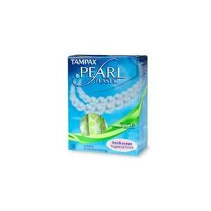 Tampax Pearl Tampons with Plastic Applicator, Super Absorbency, Fresh 