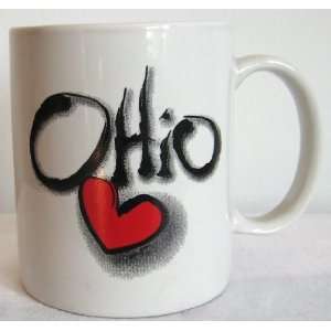   Coffee Cup with Ohio Heart Love Design By Mary Ellis