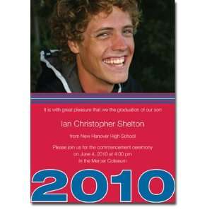     Graduation Invitations (Baseline 2010   Red & Blue with Photo