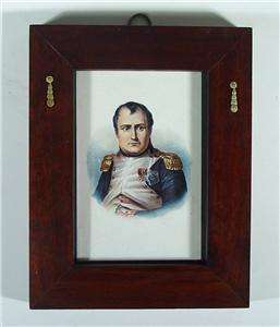 Antique French Portrait Napoleon Bonaparte, Framed Russian Lithograph 