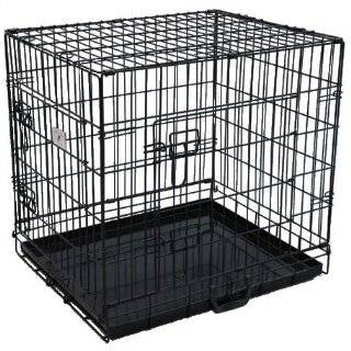  24 Double Door Suitcase Style Folding Metal Dog Crate with Metal 
