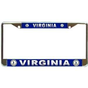  Virginia Va Name State Flag Chrome Metal License Plate 