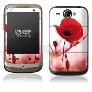  Design Skins for HTC Wildfire   Red Flowers Design Folie 