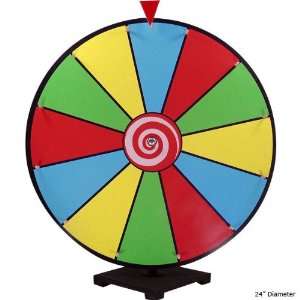  Dry Erase Tabletop Spinning Prize Wheel   Colored Face 24 