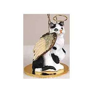  Black & White Manx Angel Cat Ornament