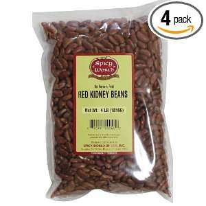 Spicy World Red Kidney Beans, 64 Ounce Pouches (Pack of 4)  