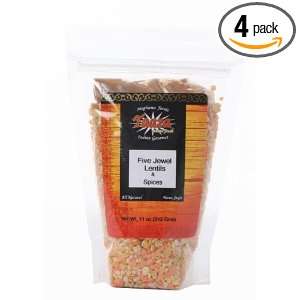 Taaza Five Jewel Lentils   Mixed Dal And Spices, 11 Ounce Bags (Pack 
