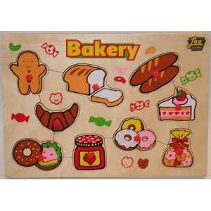  Lee Brothers Toys Bakery Wooden Peg Puzzle with Names 
