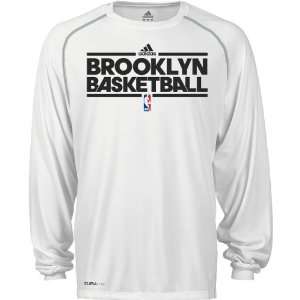  adidas Brooklyn Nets ClimaLite Long Sleeve T Shirt Sports 