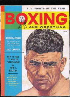 1957 BOXING AND WRESTLING MAGAZINE JACK DEMPSEY COVER  