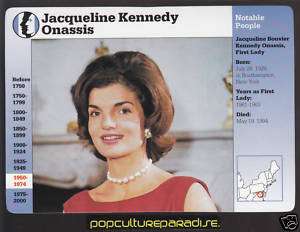 JACQUELINE KENNEDY ONASSIS Grolier Photo Biography CARD  