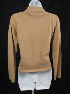 COUSIN JOHNNY Tan Knit Cardigan Sweater Jacket SZ S  