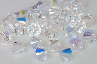 6mm CRYSTAL AB Bicone Swarovski Crystal Beads 24  