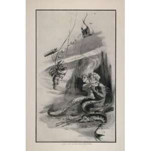  1908 Print Mermaid Merman Triton Scuba Diver Cupid RARE 