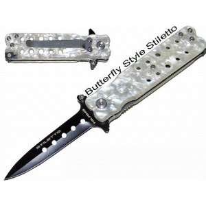 75 Tiger USA Stiletto Mock Butterfly Style Spring Assisted Knife 