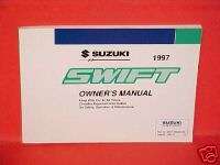 1997 SUZUKI SWIFT OWNERS MANUAL SERVICE GUIDE BOOK 97  