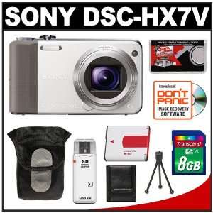  Sony Cyber Shot DSC HX7V Digital Camera (White) with 3D Sweep 