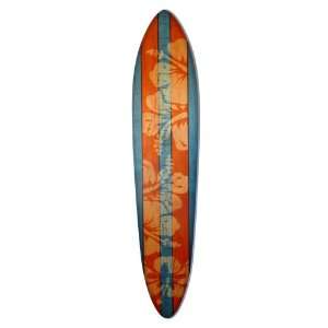  Vintage Wooden Surfboard Growth Chart   Blue & Orange 