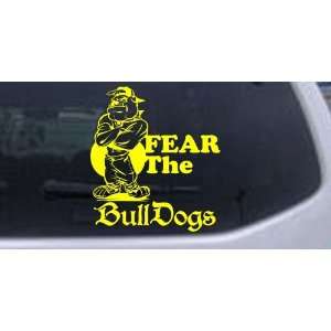  Fear The Bulldogs Sports Car Window Wall Laptop Decal 