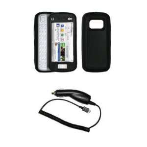   Black Silicone Gel Skin Cover Case + Rapid Car Charger for Nokia N97