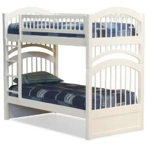  Twin Size Bunk Bed Windsor Style White Finish