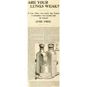  1898 Ad Weak Lungs Catarrh Medical Quackery Cure Medicine 