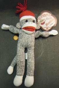 SUPERFLY FLYING SOCK MONKEY SCREAMING SOUNDS PLUSH DOLL 12 HIGH NWT 