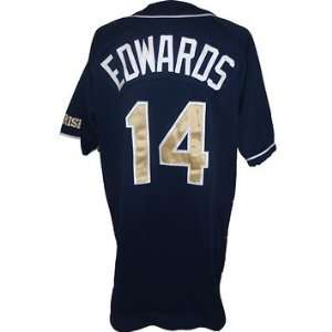  Matt Edwards 14 Notre Dame Baseball Navy Game Used Jersey 