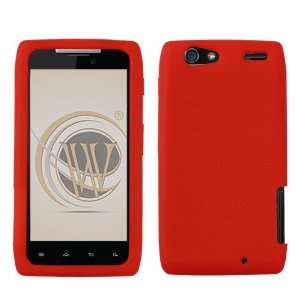  Red Silicone Skin Soft Phone Cover for Verizon Motorola 