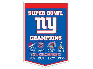 New York GIANTS Super Bowl Champions Decal / Sticker 8  