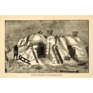  1882 Steel Engraving Winter Residence Russia Siberia Arctic 