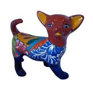  Terracotta, Hand Painted Talavera Chihuahua Puppy