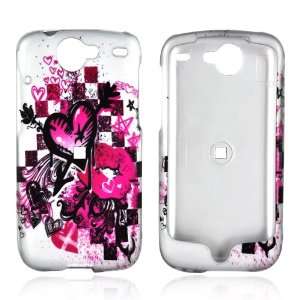  for Google Nexus One Hard Case Cover PINK SILVER HEART 