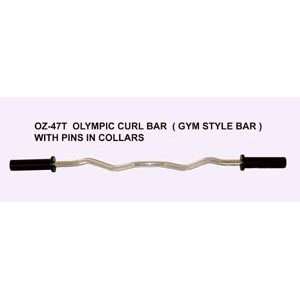  Olympic Curl Bar Club Quality w/ Collars 2 Tone Finish 
