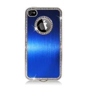 Apple iPhone 4/4S Aluminum Plated Hard Case with Sparkling Rhinestones 