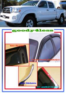 05 10 Toyota Double Cab Window Vent Visors Deflector 4D  