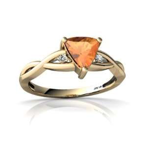  14K Yellow Gold Trillion Fire Opal Ring Size 8 Jewelry