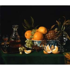   24 x 20 inches   Still Life on a Green Table Clo