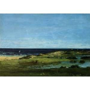   name Souvenir of Les Cabanes, By Courbet Gustave 