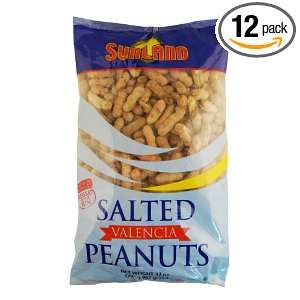Sunland Salted Valencia Peanuts In Shell, 32 Ounce Bags (Pack of 12 