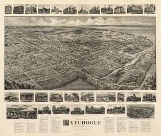 Old Map Patchogue New York 1905 Suffolk County  
