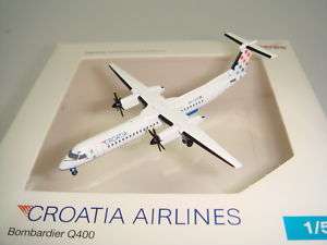 Herpa Wings Croatia Airlines Dash 8 Q400 2000s color  