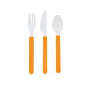 Sunkissed Orange and White Duo Cutlery Assortment 24 Pack  