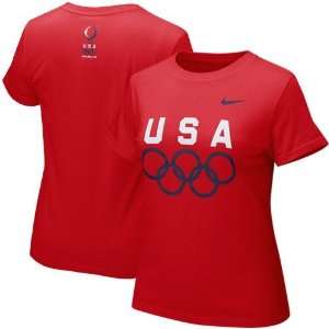  Nike USA Olympic Team Ladies 2008 Summer Olympics Red Sport 