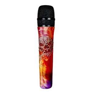 MicFX® Microphone Sleeve Velvet Tie Dye with a Rhinestone Skull / For 