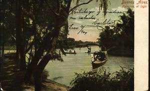 Argentina Buenos Aires mailed 1909 Lago de Palermo  
