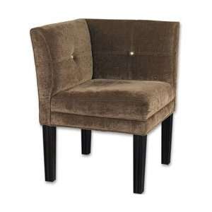  Nia Sueded Toffee Fabric Upholstered Corner Chair