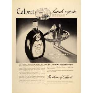 1934 Ad Calvert Blended Whiskey Alcoholic Married   Original Print Ad