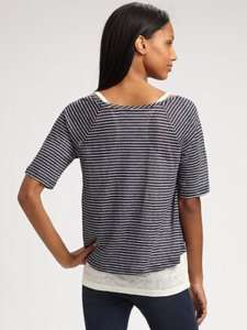JUICY COUTURE 2011 STRIPED RAGLAN TOP/$128/SMALL/S/NAVY  