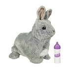 FURREAL FRIENDS NEWBORN GREY AND WHITE BUNNY With Bottle, NEW, EASTER